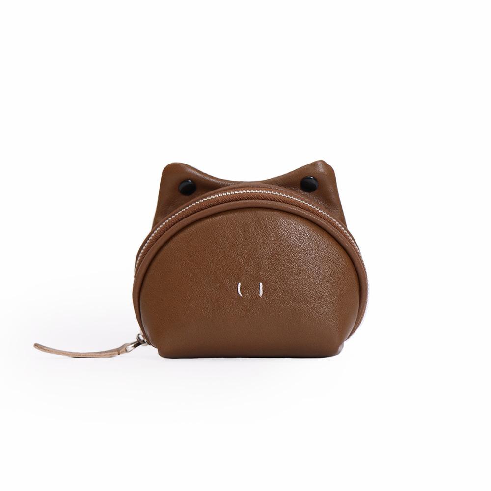 New first-layer cowhide cute frog change bag portable neck coin key storage bag women's small mouth red envelope