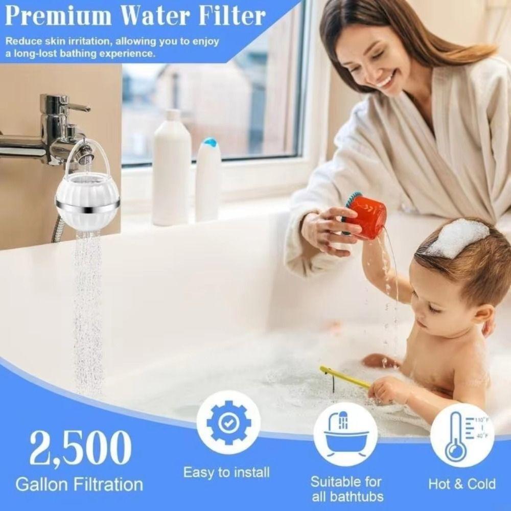 PP Material Portable Plastic Bathtub Water Filter Water Softener Splash-proof Design Multifunctional Faucet Filter