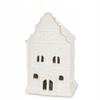 Ceramic House Figurine White-Gold LED 15.5X9X7Cm