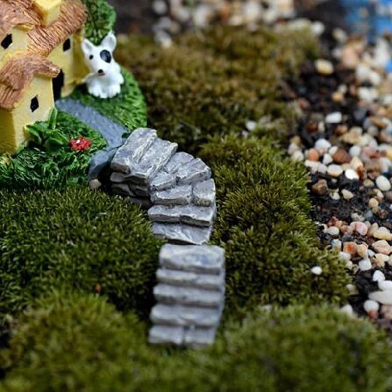 5pc Stone Stairs Figures Miniature Figurine Mini Fairy Garden Micro Landscape Tank Animal Statue Craft