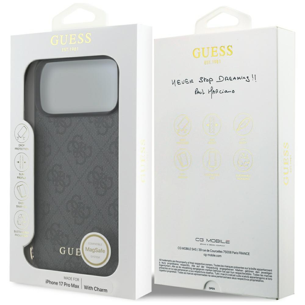 Guess 4G Charms Collection MagSafe case for iPhone 17 Pro Max black