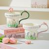 Classical flower ceramic mug household water cup breakfast cup girls coffee cup afternoon teacup girlfriend souvenir