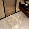 Cross-Border Leaf Flocked Bathroom Mat: High-Low Pile, Absorbent, Non-Slip, Quick-Drying Toilet Entrance Foot Pad.