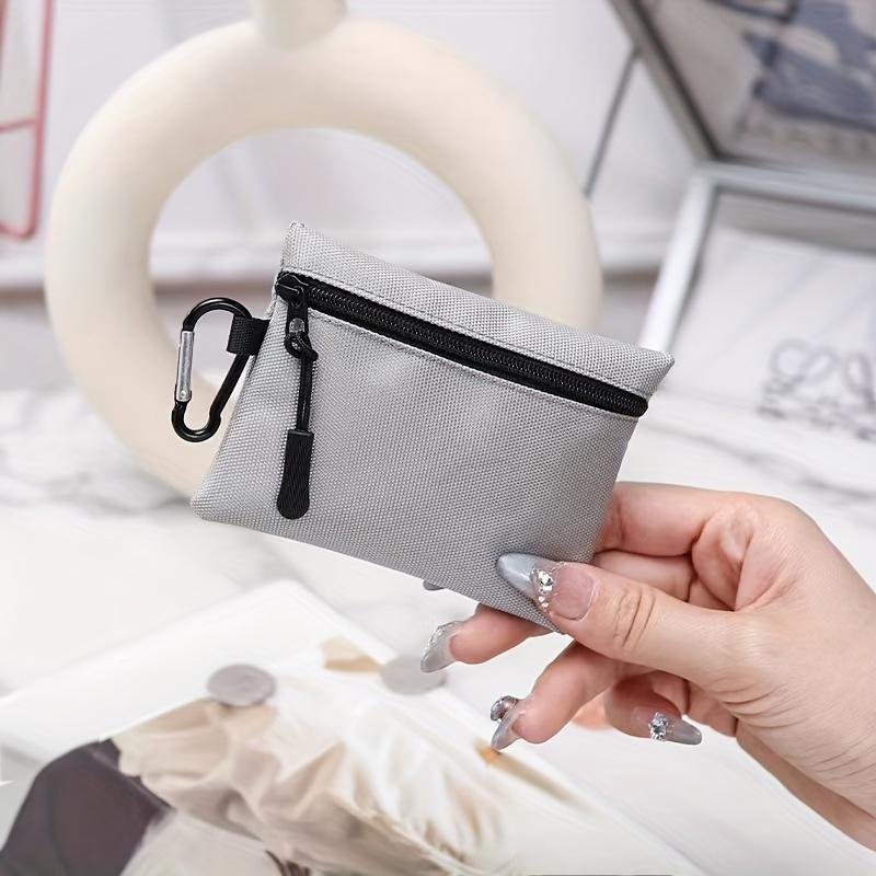 

Мини-кошельки для женщин Легкий органайзер для монет и карт на молнии, Яркий холщовый дизайн, Идеально подходит для повседневного использования, Повседневный аксессуар серый