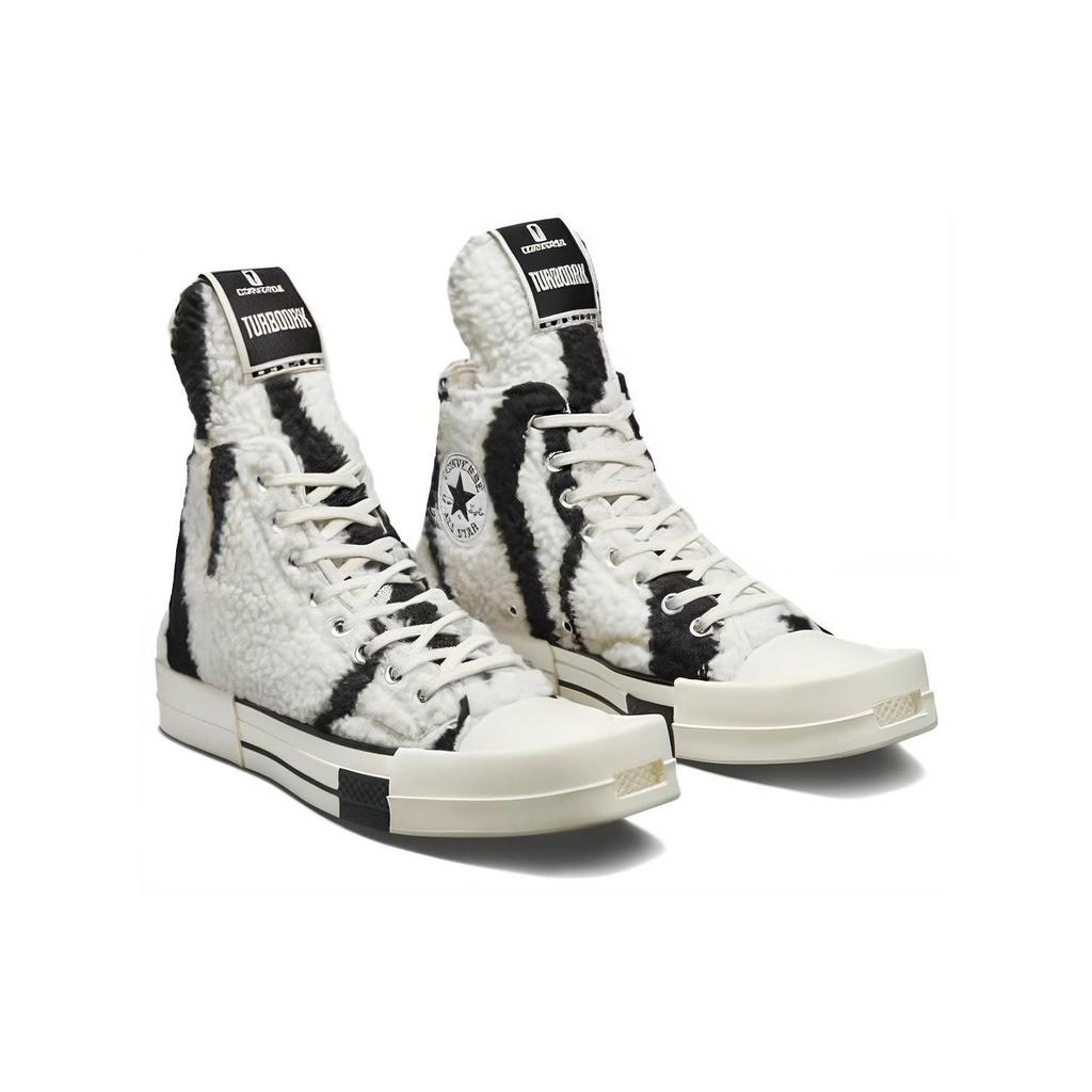 Rick Owens x Converse DRKSHDW TURBODRK Chuck 70 High Zebra Sneakers Unisex Białe Lilia-Białe Czarne A03943C