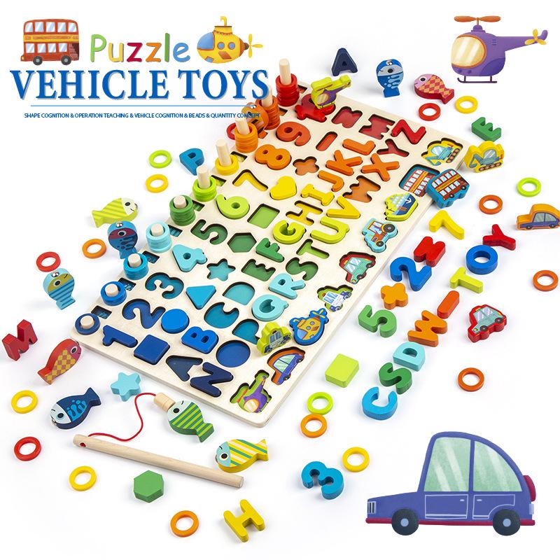 Toddler Number Puzzle Blocks for Early Education and Brain Development Ages 1-3 Boys & Girls