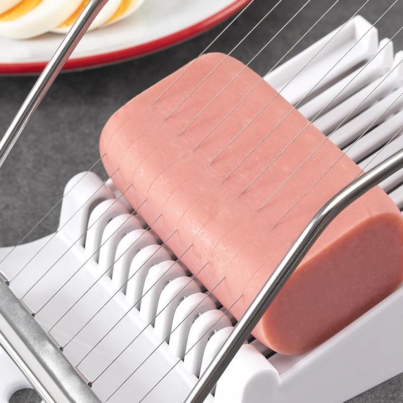 Ham Sausage Slicer Kitchen Tool for Strips Cubes Luncheon Meat Bacon Egg Fruit Tofu Vegetable Cheese Food Prep Cutting Gadget