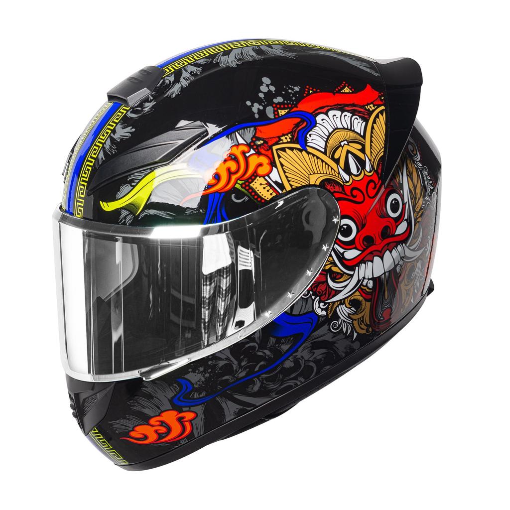 New QK111 Four-Season Full-Face Motorcycle Helmet Unisex Riding Helmet for Adults with Clear or Black Lens Available