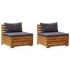 VidaXL Solid Acacia Wood 2-Seater Garden Sofa with Cushions Patio Furniture Terrace Sofa Garden Furniture 316247