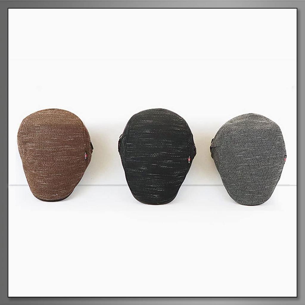 BUZZxSELECTION Hunting Winter Fleece Knit with Leather CAP166 Men's Cap, Fall/Winter Detail, (Navy)