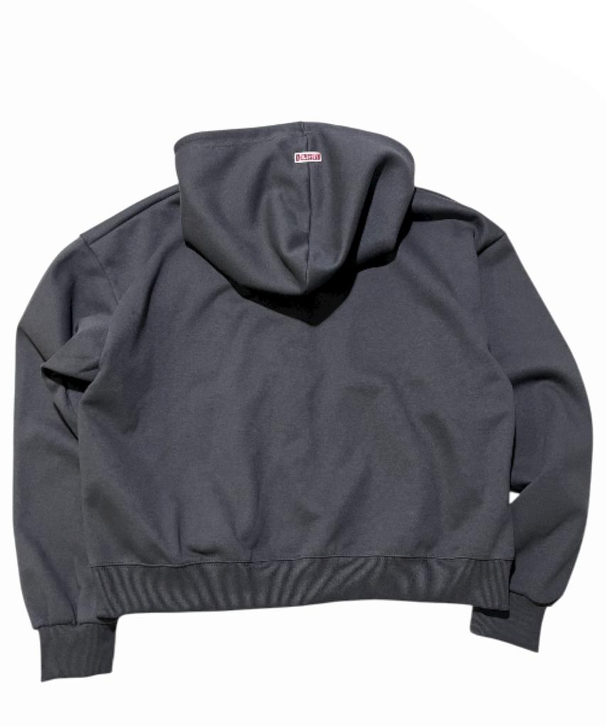Sk8Er Rock Striking Cross Sweat Hood Zip-Up ((Dark Gray))