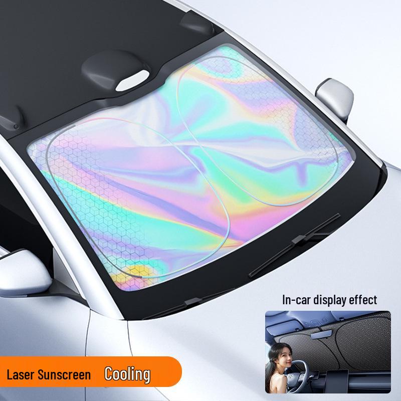 Car Sunshade Blackout Curtain: Laser Heat Protection for Windshield & Side Windows