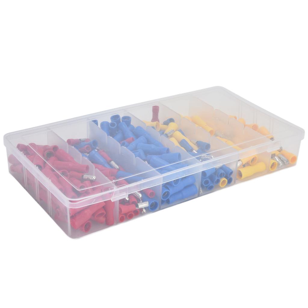 250pcs Electrical Connectors Cold Pressed Connector Terminals with Storage Box for Power Distributio