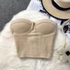 Pure Color Strapless Tube Top Vest Female Outwear Sexy Sexy Short Bare Midriff Slim Fit Thin Band Chest Pad Wipe Tops