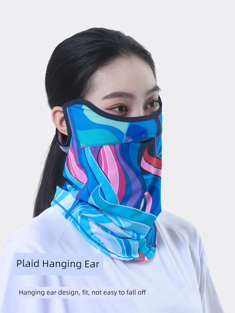 Summer Sun Protection Mask Cycling Headscarf UV Protection Ear Hanging Face Care Kini Running Mountaineering Face Towel Ice Silk Scarf