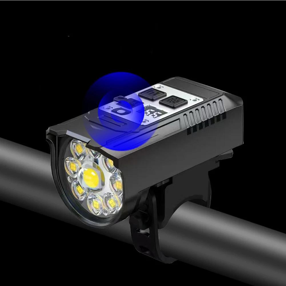 LED Bicycle Front Light Super Bright Bicycle Light Dual Light Source High Brightness Bike Flashlight Rechargeable for Emergency