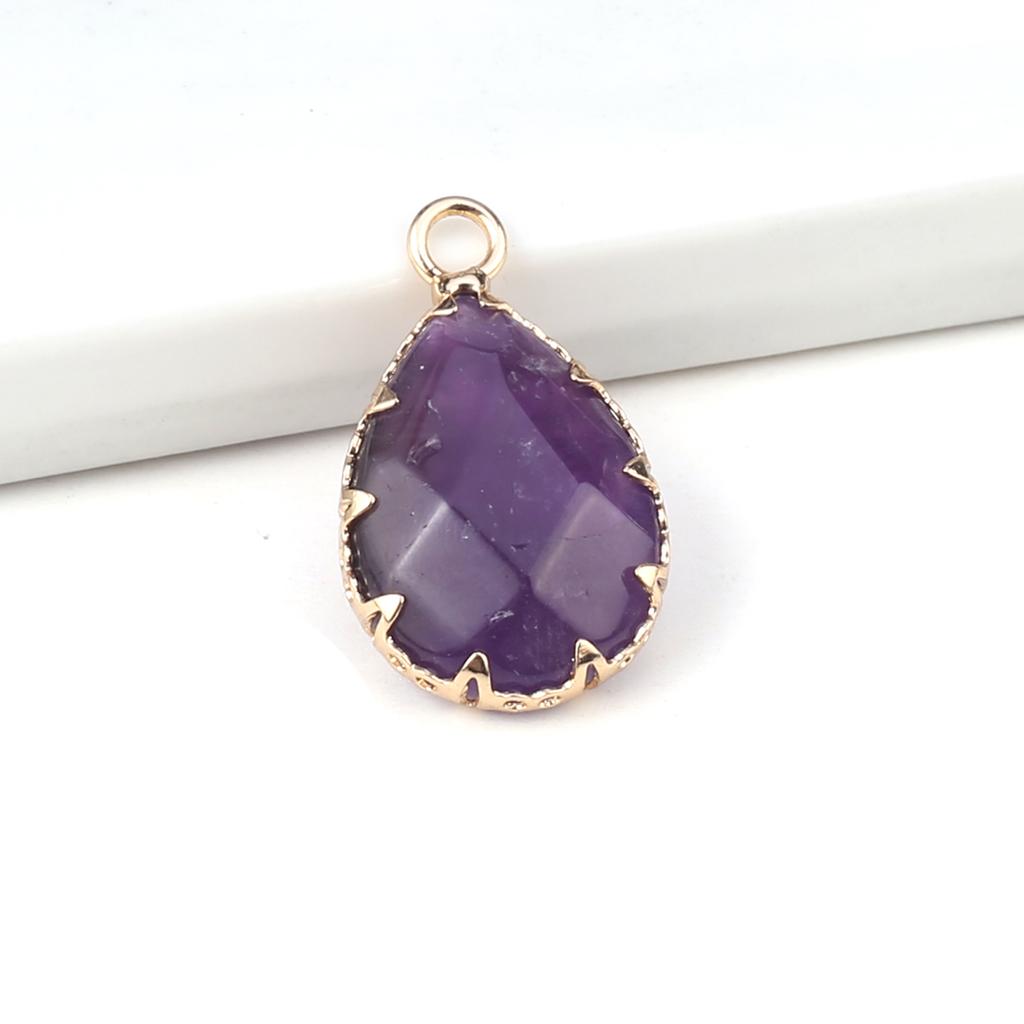 2 Stücke Naturstein Kleine Anhänger Tropfenförmigen Facettierten Anhänger Für Schmuck Machen DIY Halskette Ohrringe Armband Zubehör