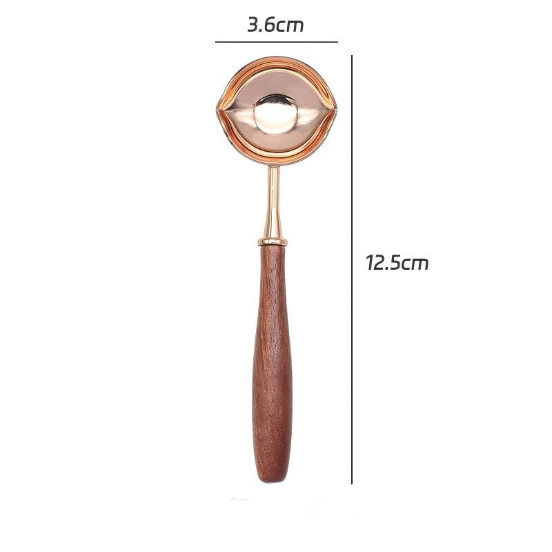 

New 2 Diversion Port Wax Seal Spoon Sealing Spoon With Wooden Handel Wax Sealing Stamp Melting Spoon Wax Seal Warmer Wax Seal