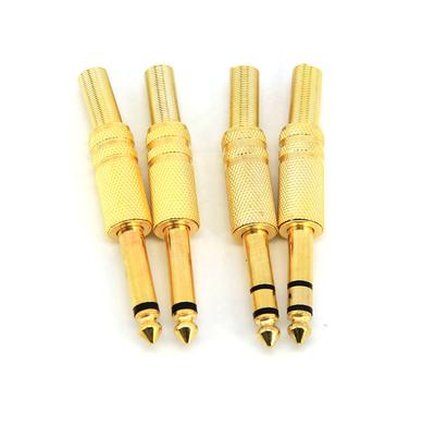 6.5 Vergoldet 6.35mm Stecker 1/4 Mono Stereo Löt Audio Klinkenstecker Löten 6.5mm für KTV