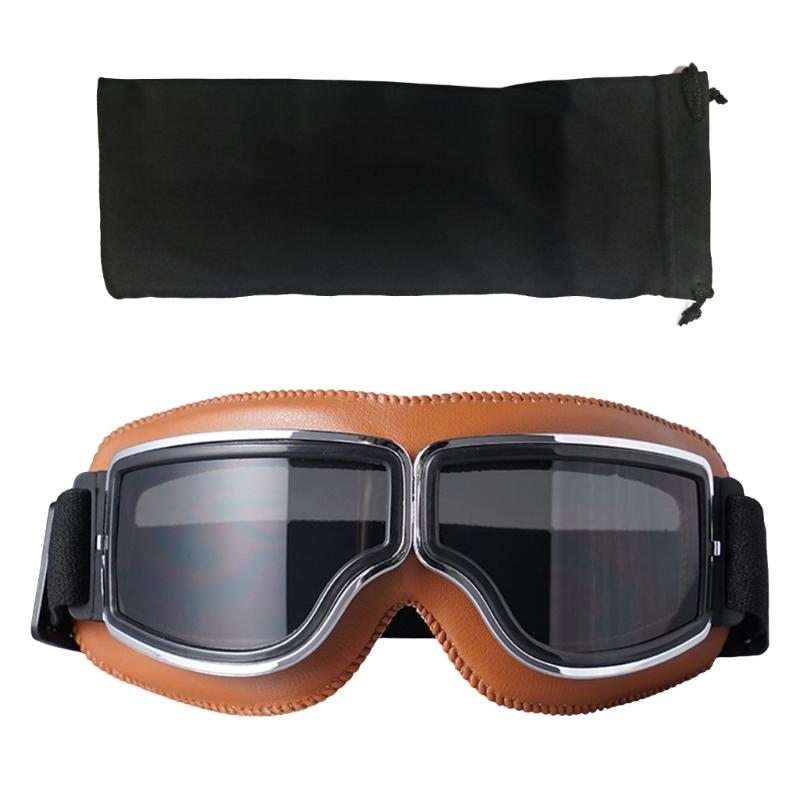 Motorcycle Goggles Vintage Pilot Style Cruiser Scooters Goggle Outdoor Sand Goggles Bike Racer Cruiser Touring Eyewear