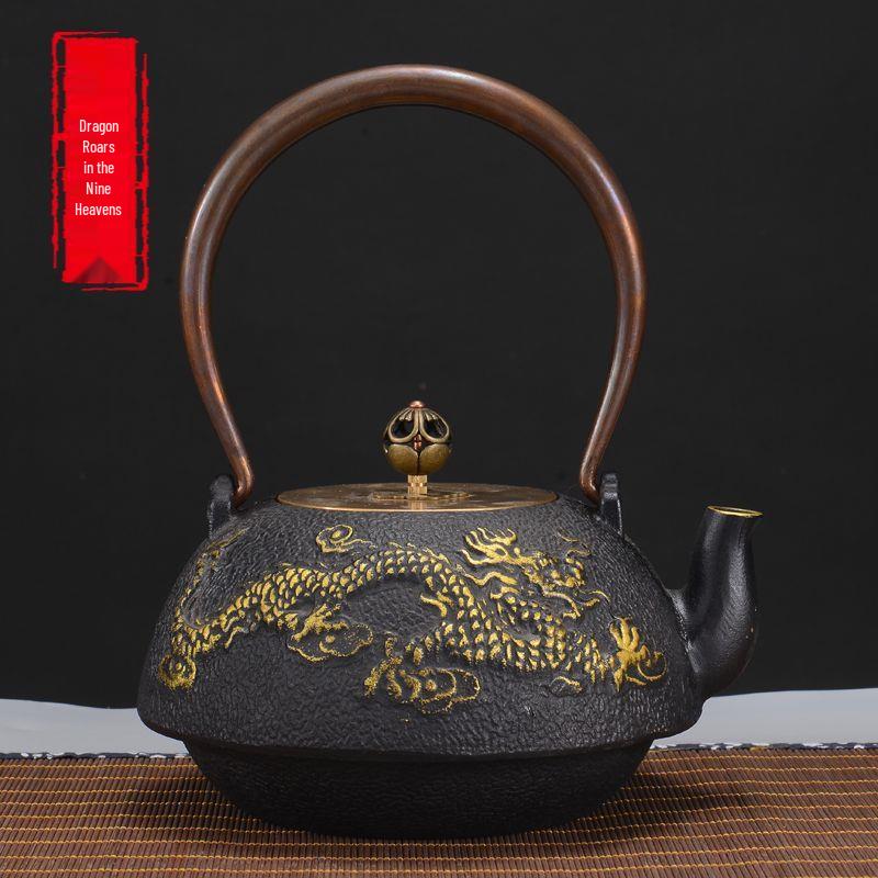 Hand-Forged Japanese Cast Iron Teapot for Gongfu Tea