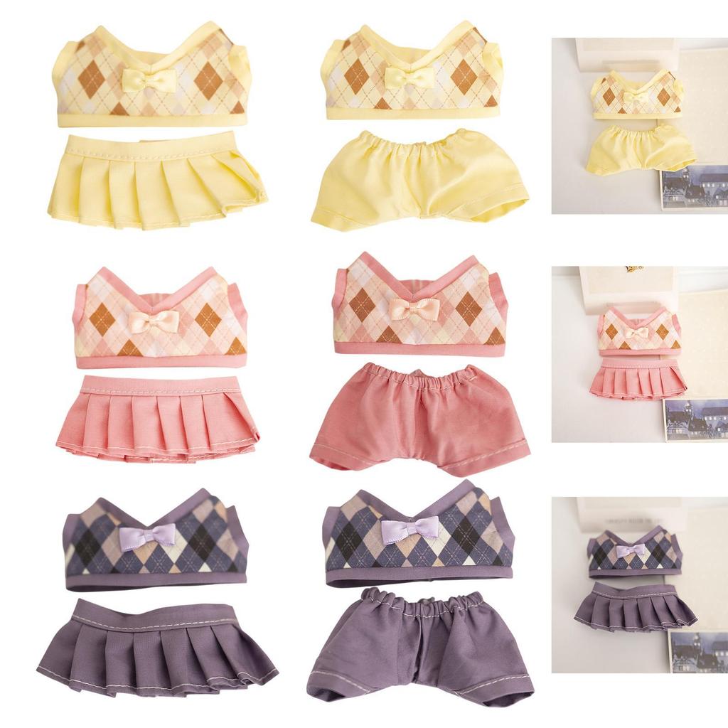 2Pcs Girl Doll Clothes Doll Clothing Detachable Gift Dress Up Photo Props DIY Doll Toy Doll Outifits Adorable for 6 Inch Doll