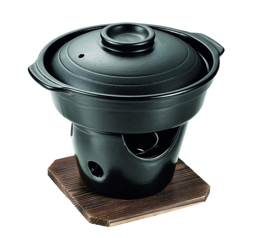 Pearl Metal Pot Sukiyaki Pot with Stove Set Ceramic Japanese Heart Kaiseki HB-5221