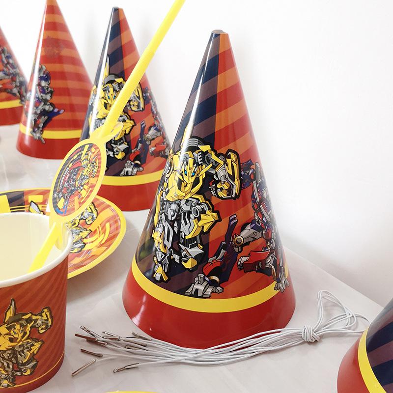 Transformers Bumblebee & Optimus Prime Kids Birthday Party Set: Cups, Plates, Banners, Tablecloth