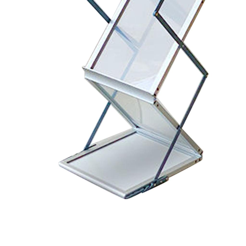 Foldable Magazine Rack Exquisite Foldable Brochure Stand for Exhibitions Office Retail Store