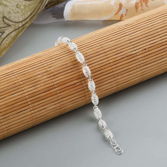 Bracelet Elegant Anti-rust Women Silver Plated Hollow Ball Bangle Chain for Travel