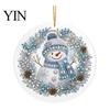 Festive Office Holiday Ornaments Christmas Acrylic Hanging Ornament, Double Side Printed Santa Pendant for Tree Window, Charming Accents 2D Flat Decor