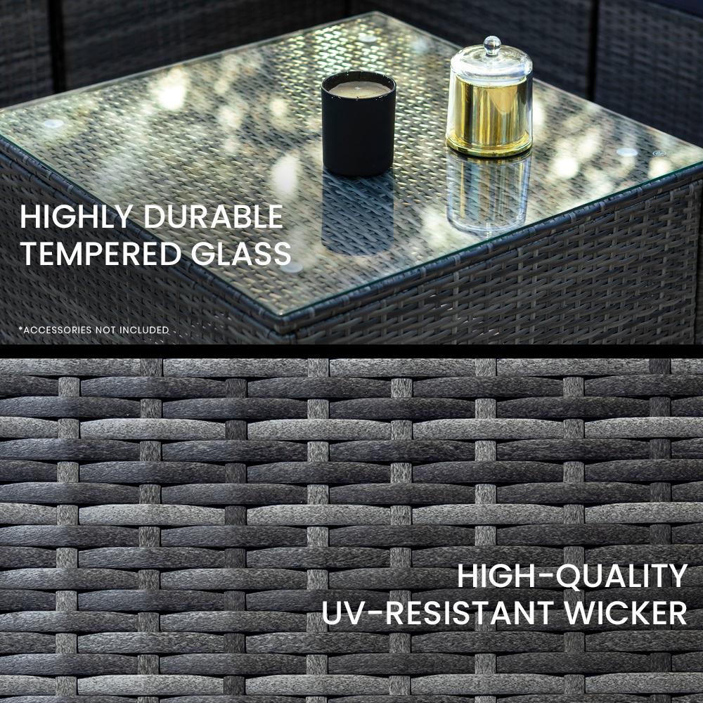 Patio Furniture Sets London Rattan 5 Seater Modular Outdoor Lounge Setting With Coffee Table Grey