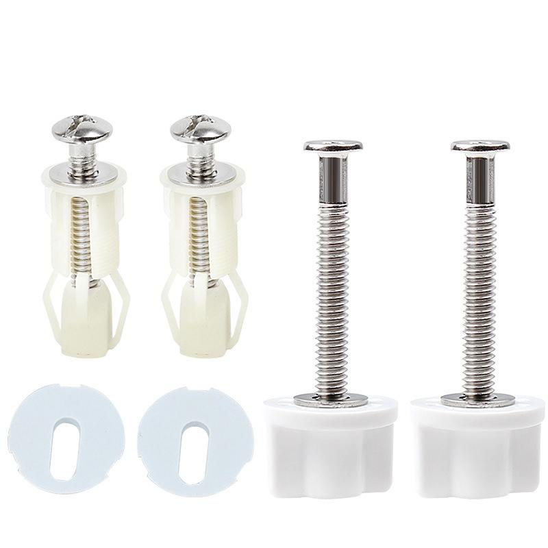 2 Sets Universal Toilet Seat Hinges Screws Bolt Nut Fixing Repair Hinges Hole Fittings Tool Toilet Cover Bathroom Accessories