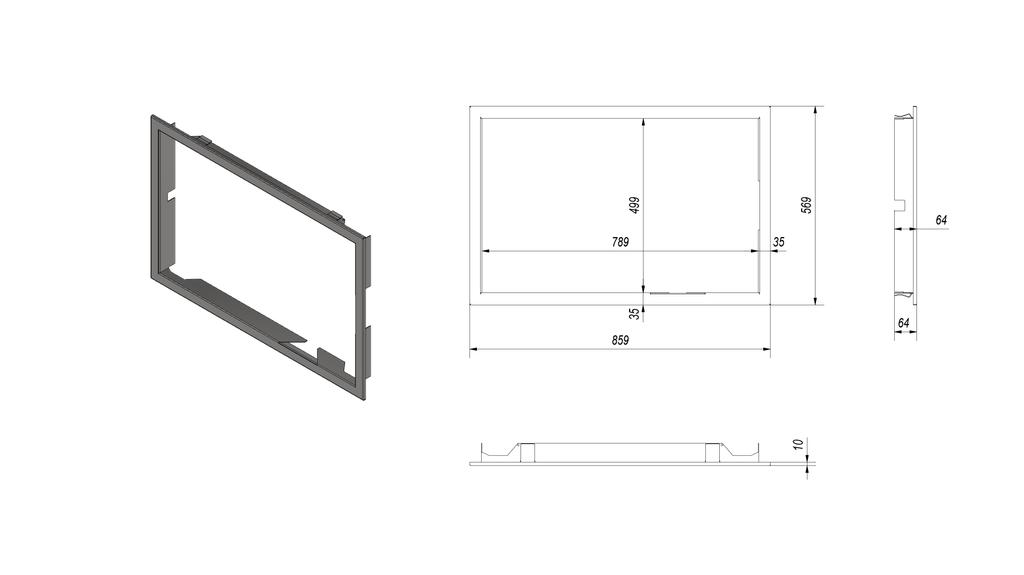 Frame for Nadia 12 fireplace stove frame width 35 mm