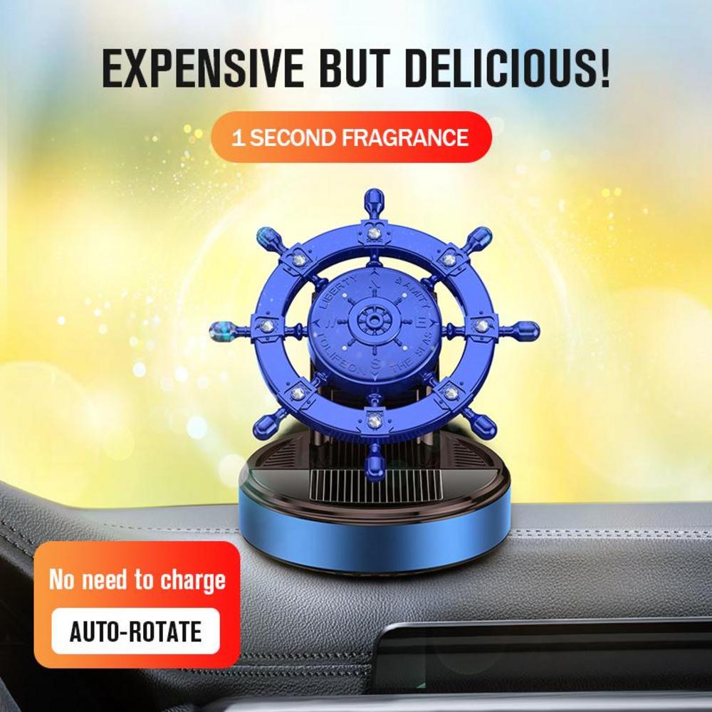 Auto Aromatherapie Diffusor Rotierendes Solar Metall Ruder Duft Auto Armaturenbrett Ornament Heim Büro Schreibtisch