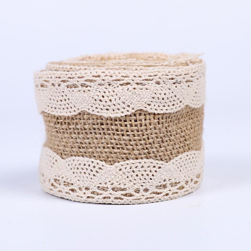 Burlap Lace Ribbon - 6CM Wide, 2M Long | Handmade Christmas Craft & Wedding Decoration