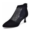 Pointed High Heels Women's Spring and Summer Fashion Mesh Fine Heel Single Shoes Rear Zipper Fashion Shoes Women's Mesh Shoes