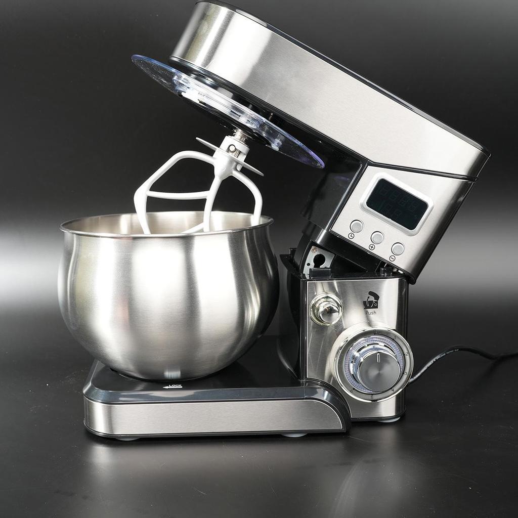 Batedeira de Bancada Doméstica de 5L: Amassador de Massa e Batedor de Ovos Metálico Multifuncional