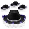 Fringed Rhinestones LED Cowgirl Caps Glittering Powder Wide Brims Cowboy Hat Teens Fashion Nightclub Party Hat Photo Hat