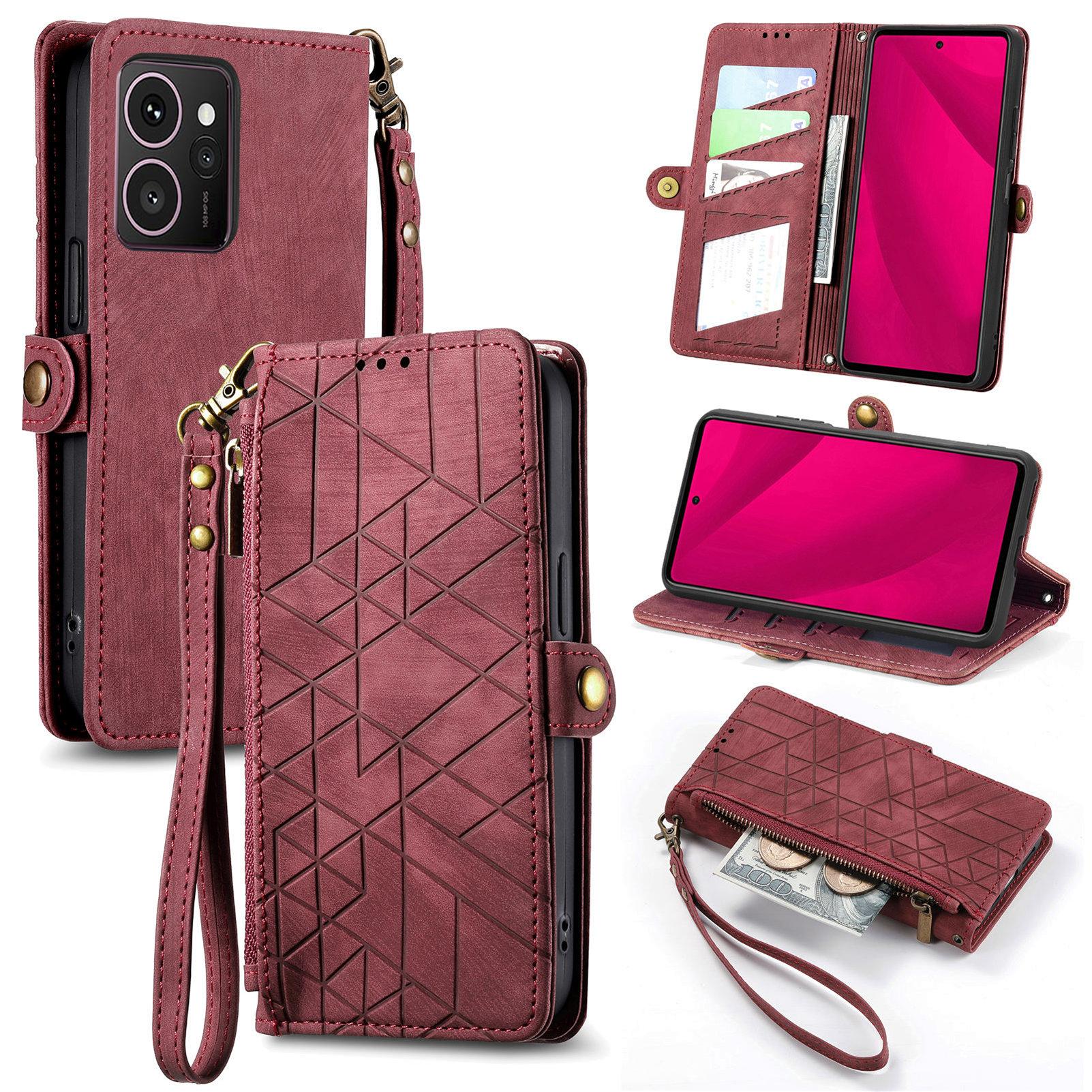 For HMD Skyline Case Zipper Wallet Geometry Lines Leather Phone Cover C