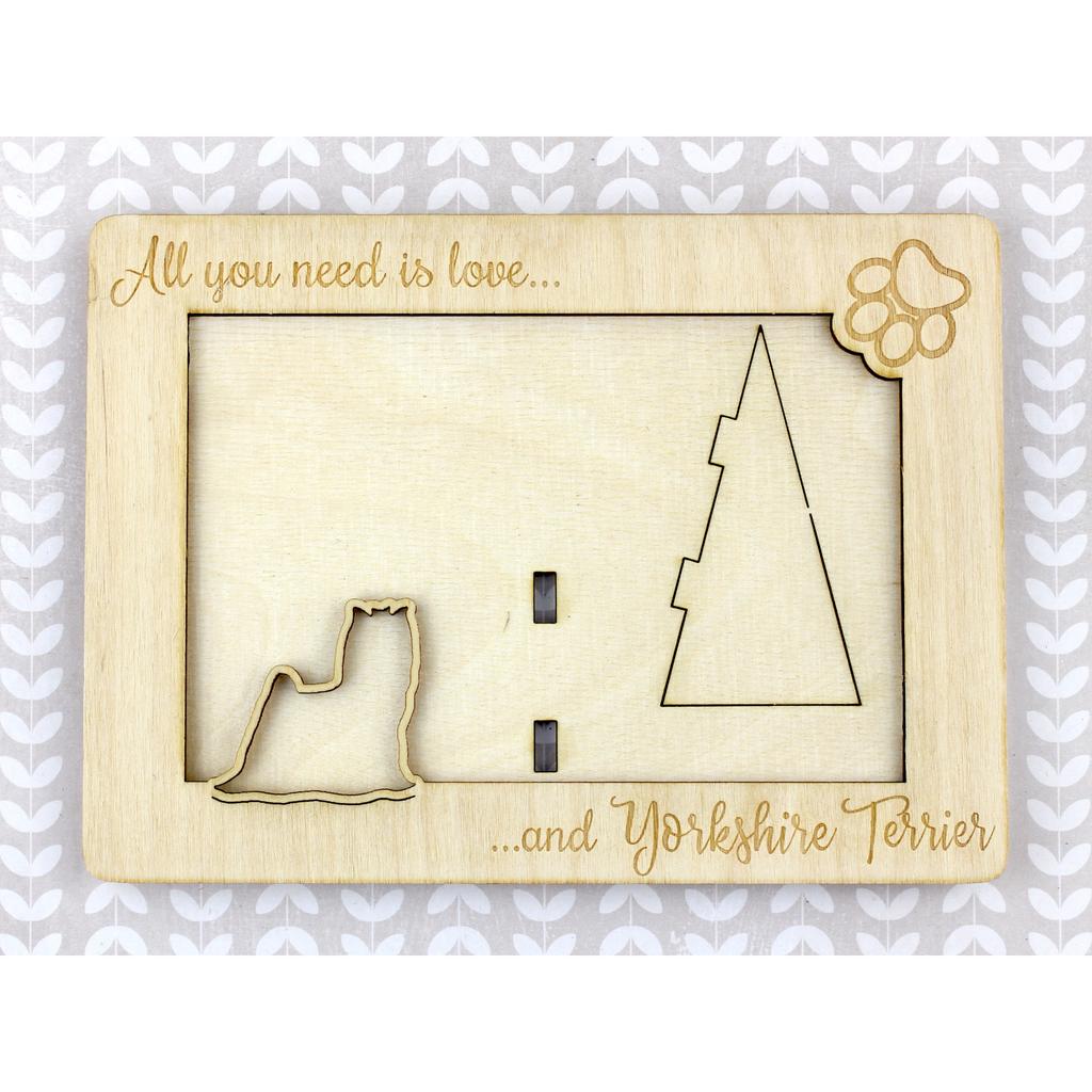 Yorkshire Terrier, Yorkie – Photo frame, engraved wooden frame | Art-Dog