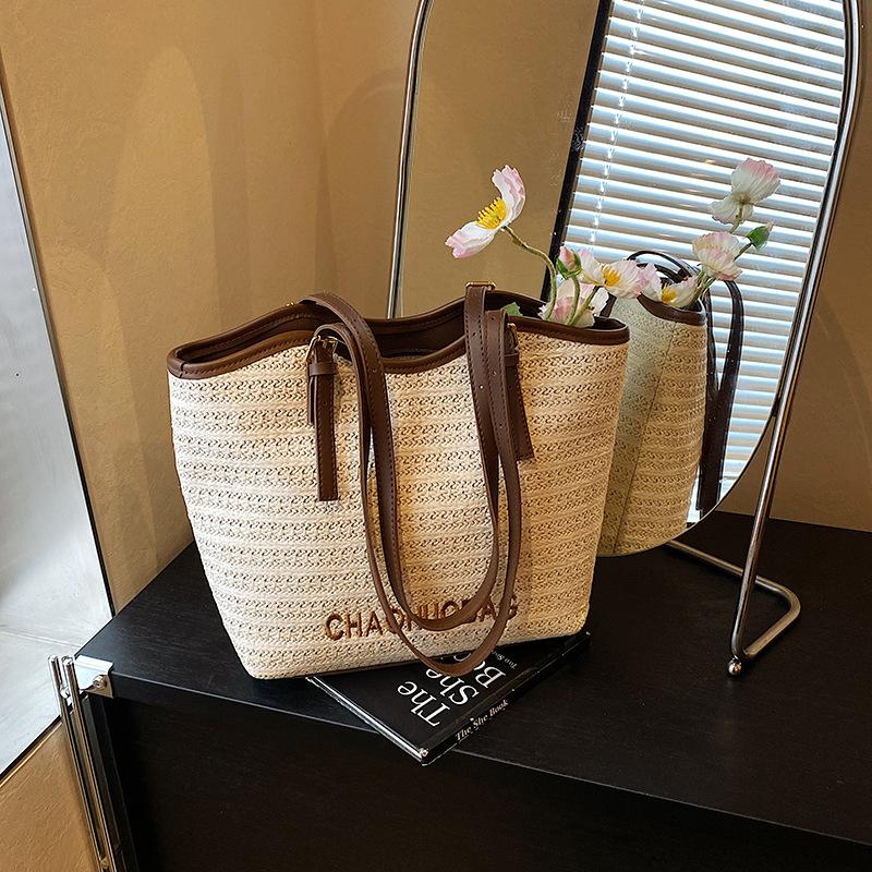 Bags Women's New Straw Bags Niche Woven Bags 2025 Women's Bags Beach Handbags Large Bags Large Capacity Tote Bags