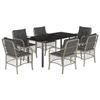 VidaXL Garden Dining Set with Cushions 7 Pcs, Patio Table and Chair, Patio Furniture, Outdoor Furniture, 3212177