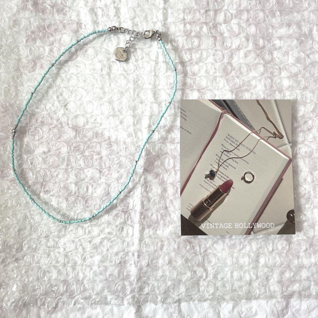 

[USED] Vintage Hollywood Candy Bead Necklace, Blue