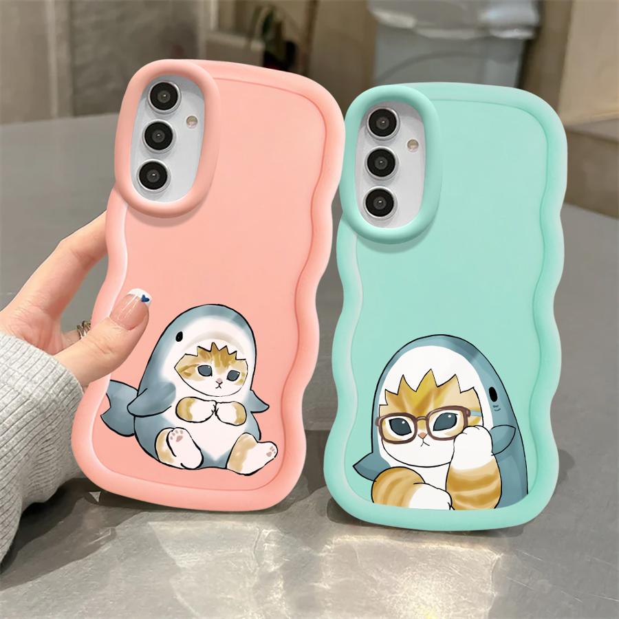 Soft Phone Cover Case for Samsung Galaxy A12 A11 A15 A14 A13 A21s A52 A16 A23 A53 A22 A33 A03 A05 A06 A04 Shark Cat
