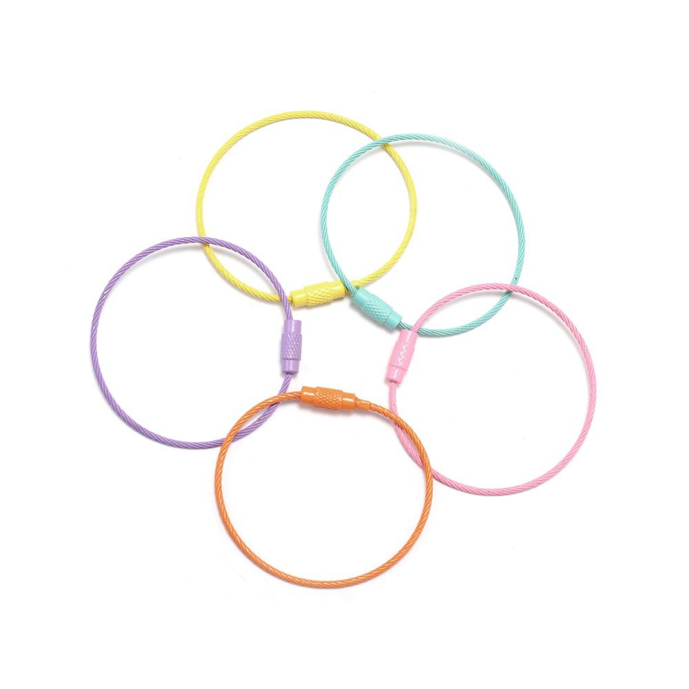 

Colorful DIY Steel Wire Keychain Rings - Summer Candy Colors 50mm x 1.5mm [Set of 10] 24g синій