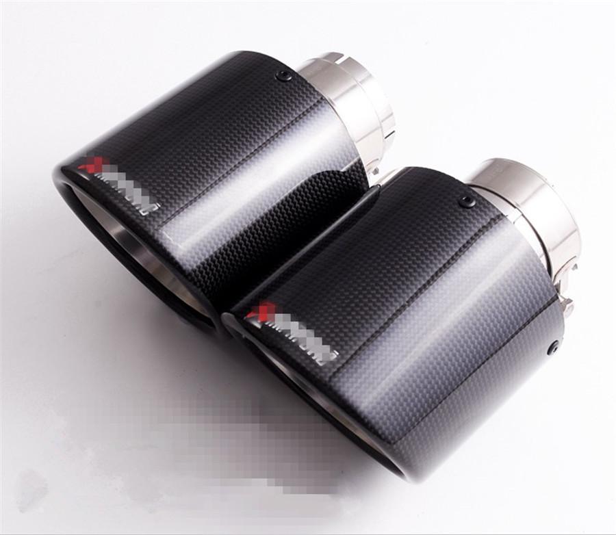 1pcs Car Carbon Fiber Exhaust Tip Muffler Pipe Universal Pipes Tail 63mm 2.5"Inl