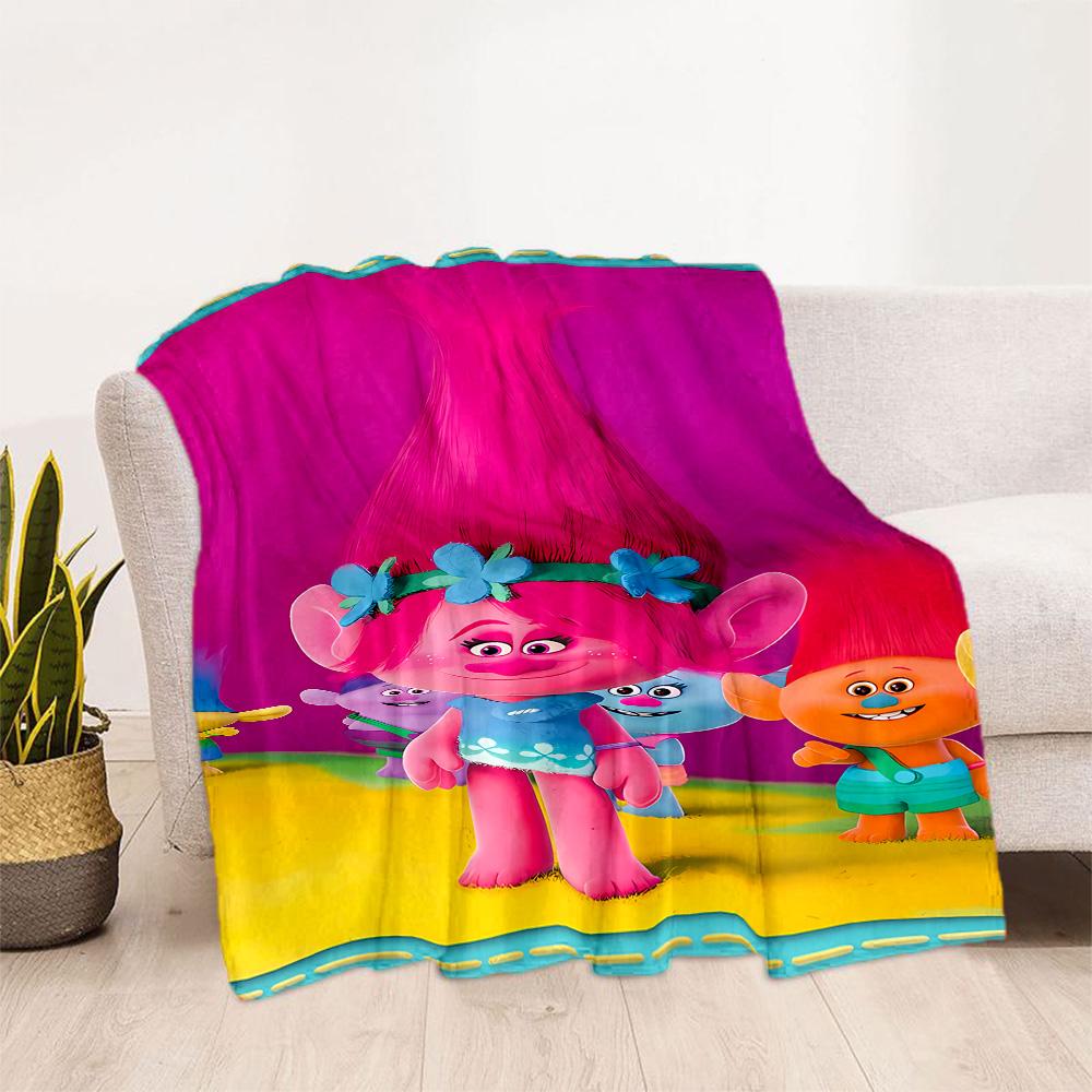 Trolls World Tour Blanket Soft Warm Cozy Suitable for Chair Bed Livingroom for All Seasons Modern Ideal Gift For Birthday Valentine'S Day