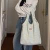 Niche design autumn and winter girly plush knitted shoulder large capacity tote bag lazy wind vest