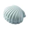 Shell Shaped Soap Rack Portable Double Drain Soap Receptacle with Lid (Green) - DD01